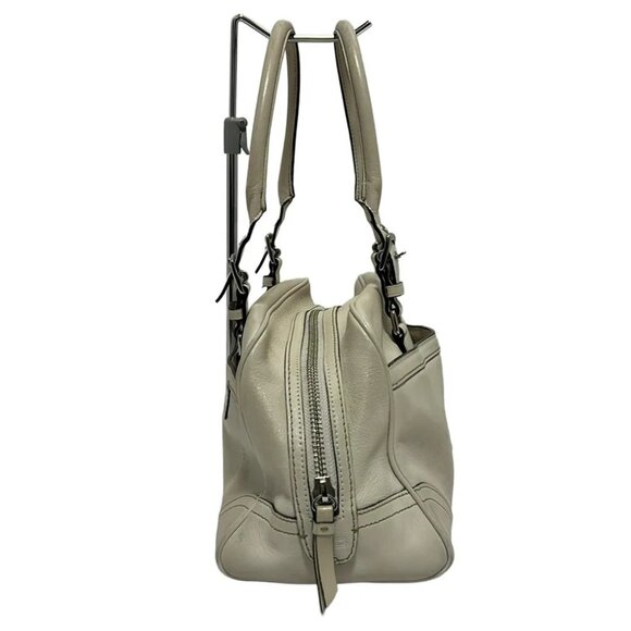 COACH Hampton Leather Satchel 8A69 Beige Leather - Handbag - Picture 2 of 9